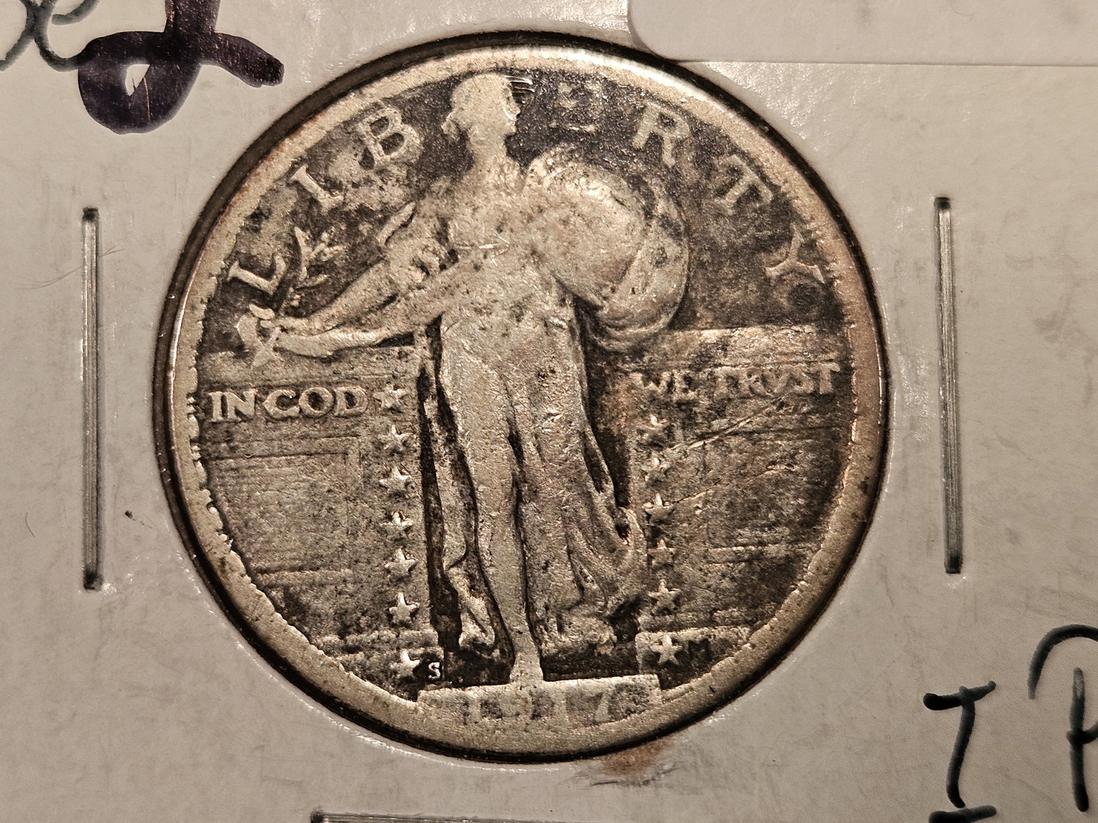 Semi-key 1917-S Type 2 Standing Liberty Quarter (1 of 3)
