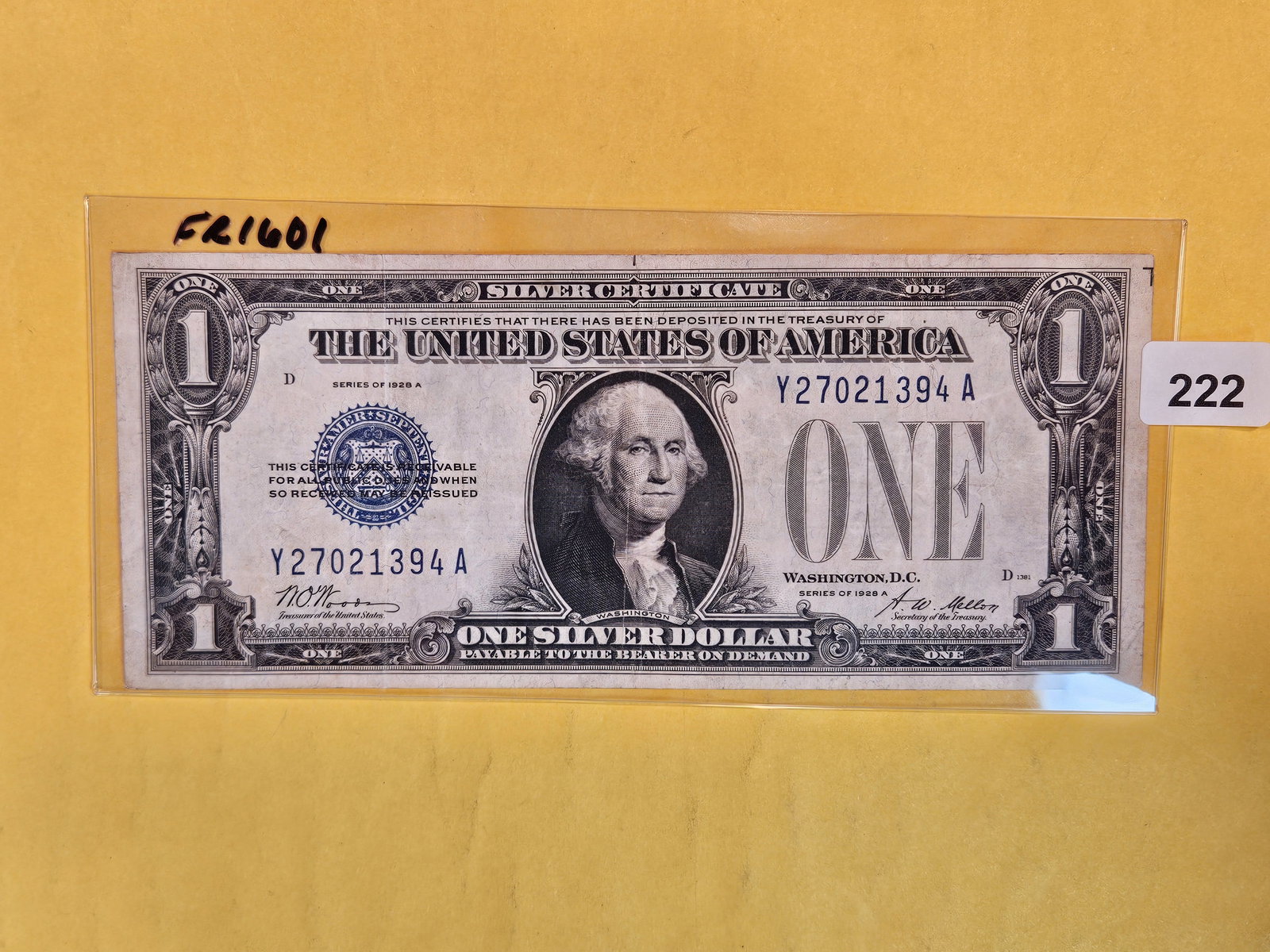 Series of 1928-A One Dollar Silver Certificate in VF Plus to Extra Fine (1 of 2)