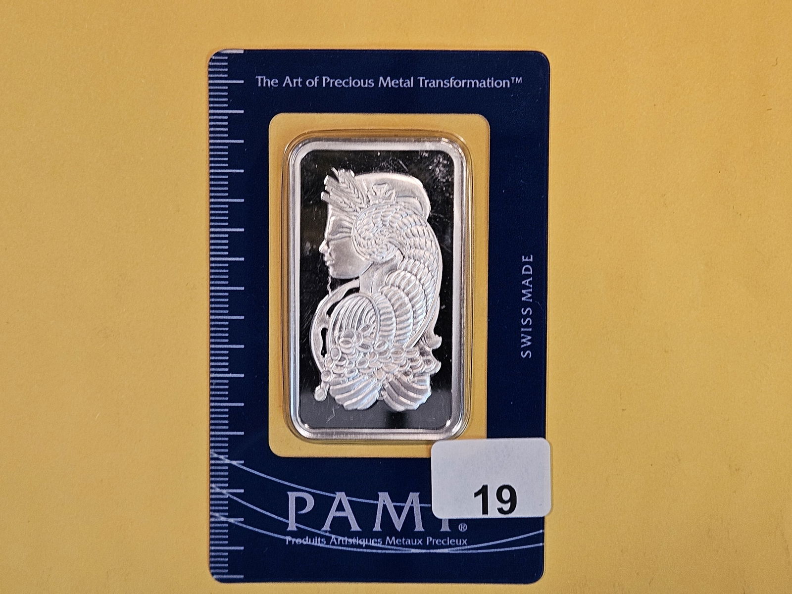 SILVER! PAMP SUISSE One Troy ounce .999 fine silver bar: In original Assay Card