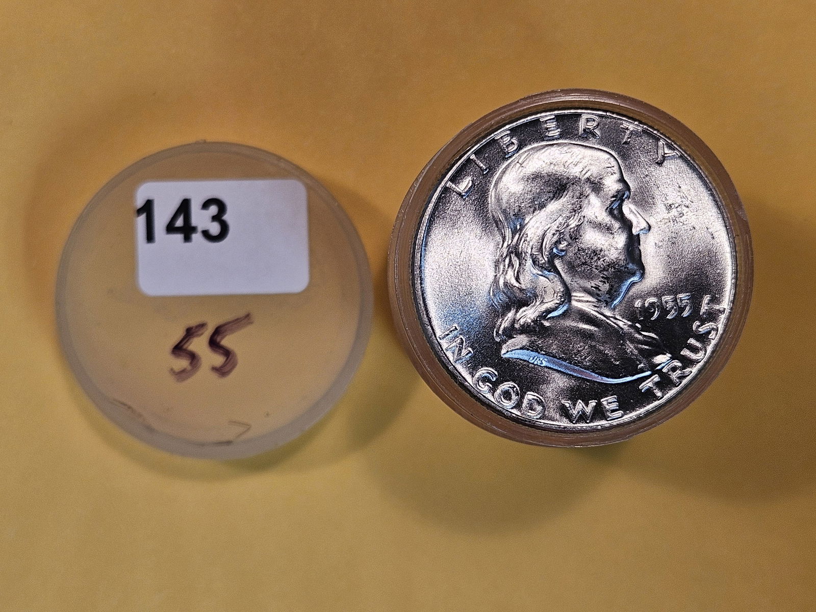 * FULL ROLL * Twenty Brilliant Uncirculated 1955 Franklin Half Dollars (1 of 2)