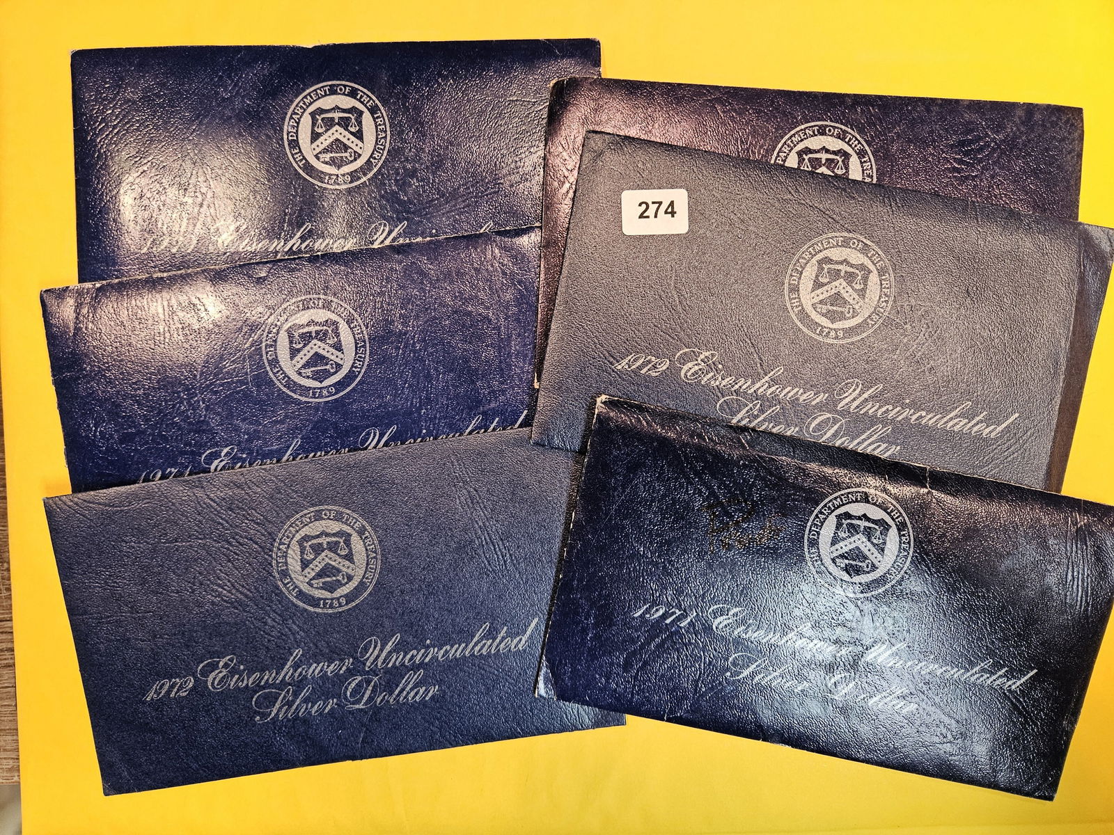 Six BLUE IKE Silver GEM BU Eisenhower Dollars (1 of 1)