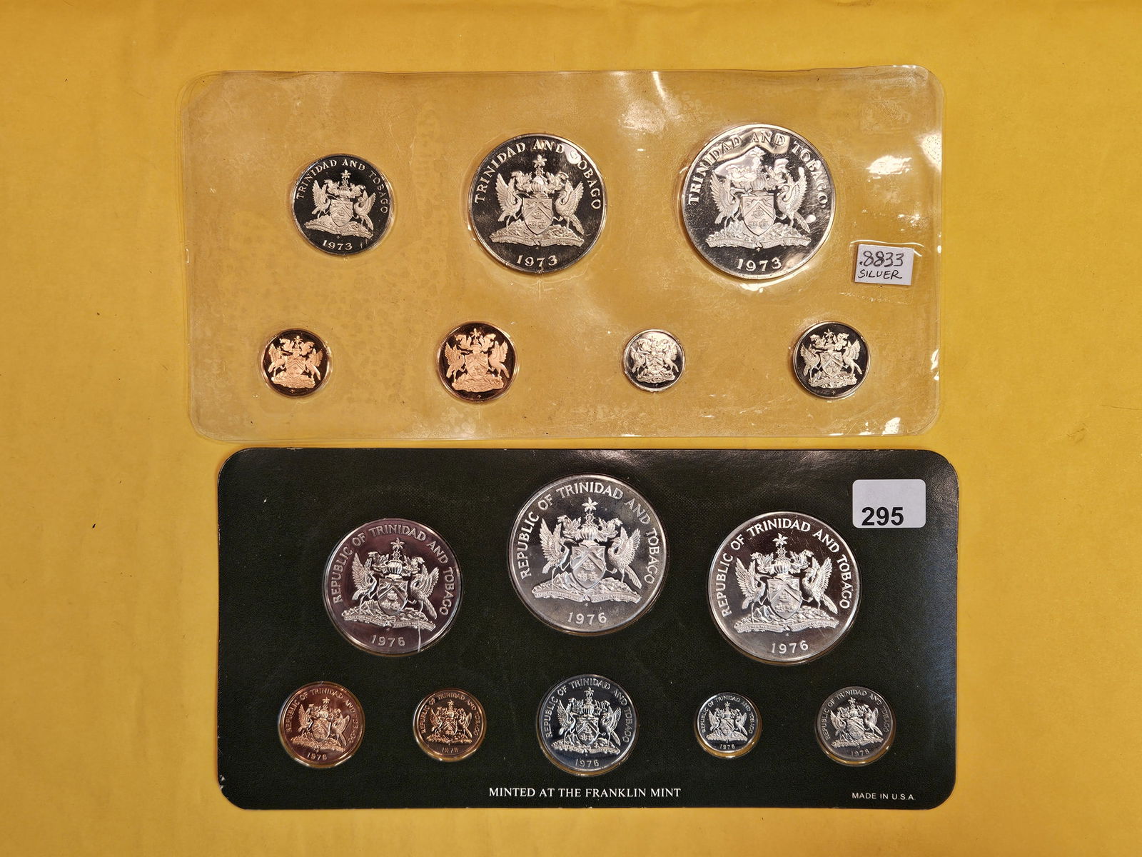 Two GEM Proof Deep Cameo Silver Trinidad and Tobago Coin sets (1 of 5)