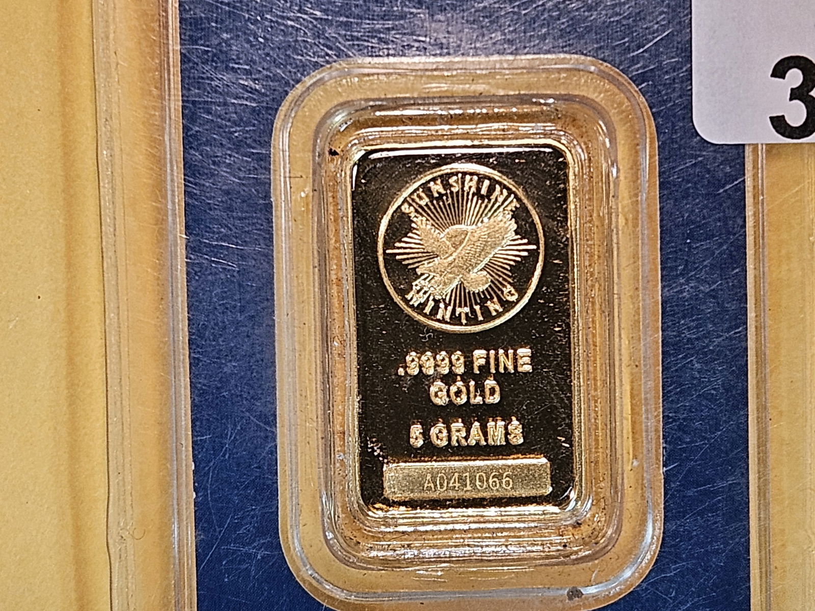 GOLD! FIVE GRAMS .9999 fine gold bar (1 of 3)