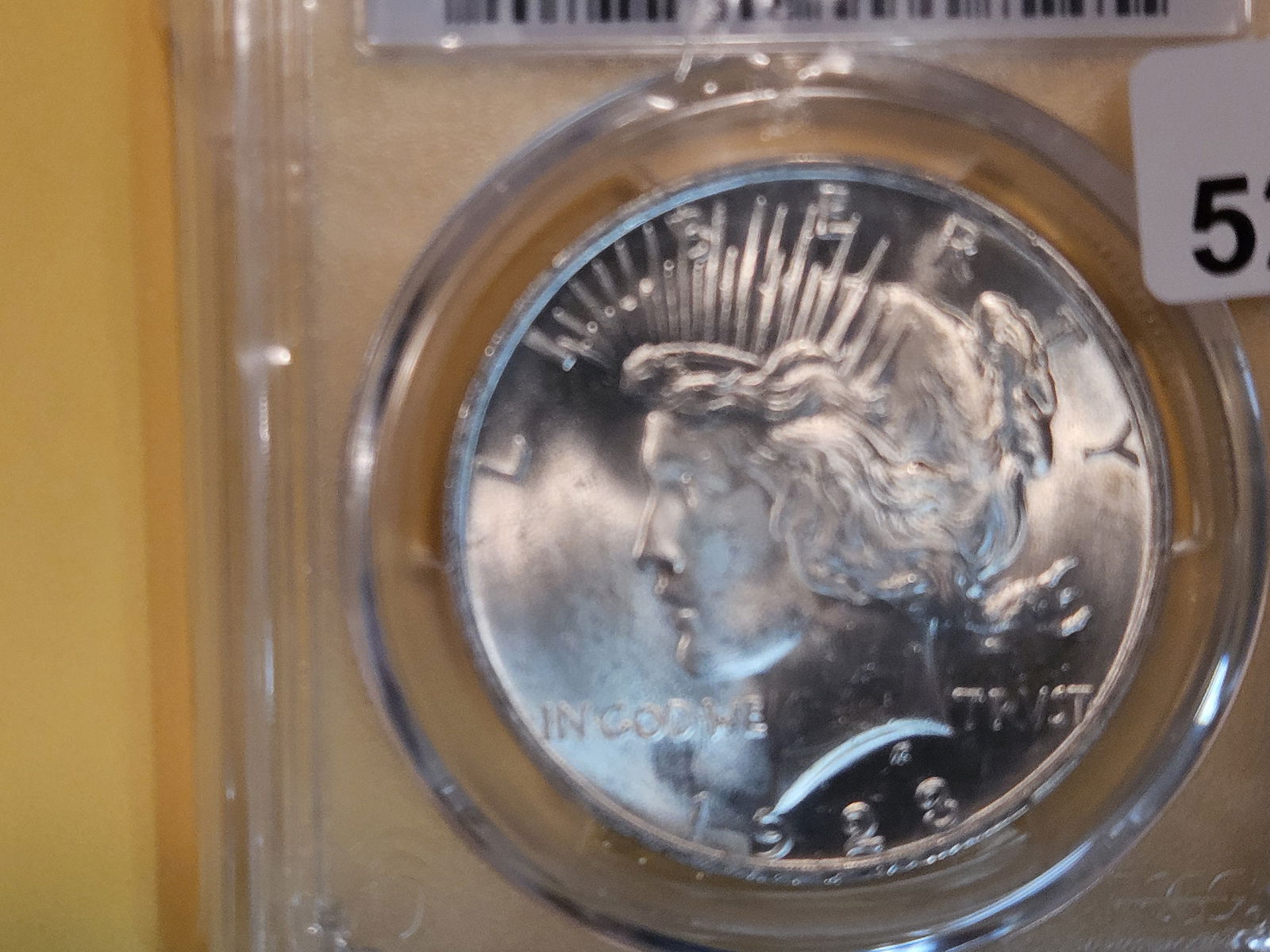 PCGS 1923 Peace Dollar in Mint State 63 (1 of 3)