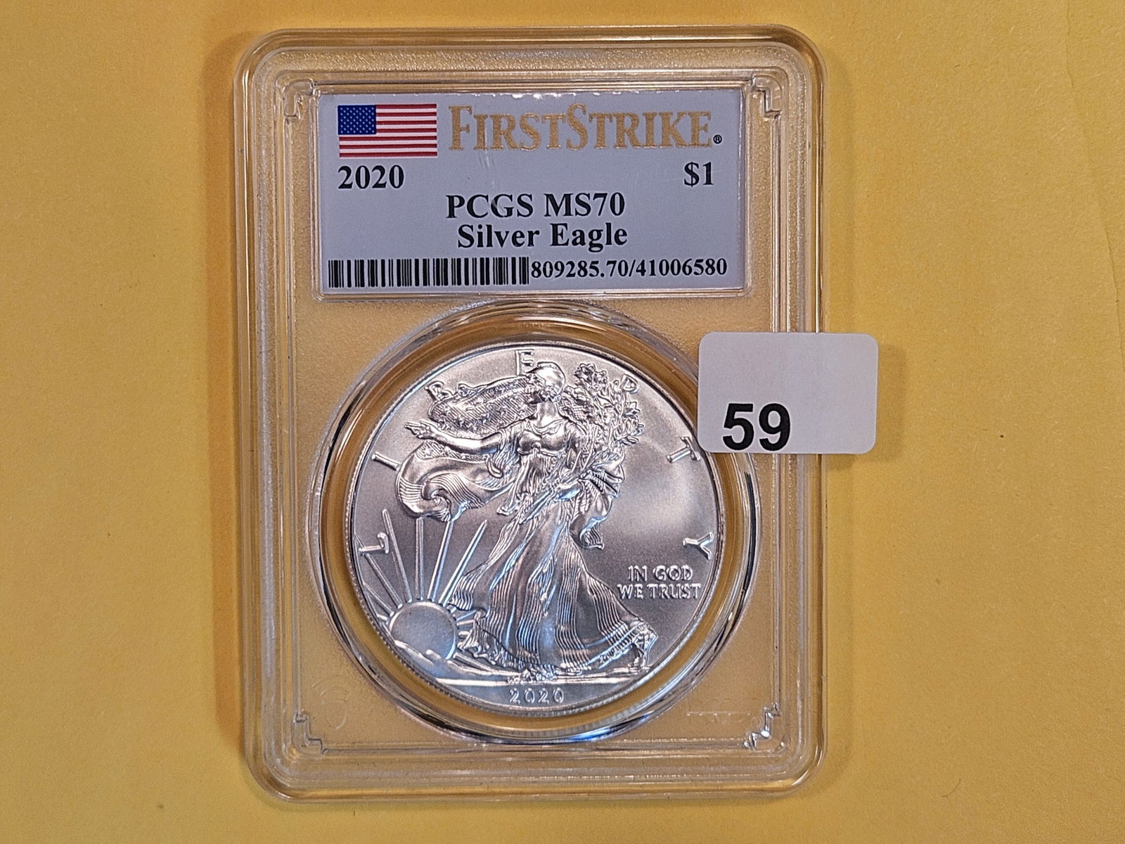 PERFECT! PCGS 2020 American Silver eagle in Mint State 70 (1 of 2)