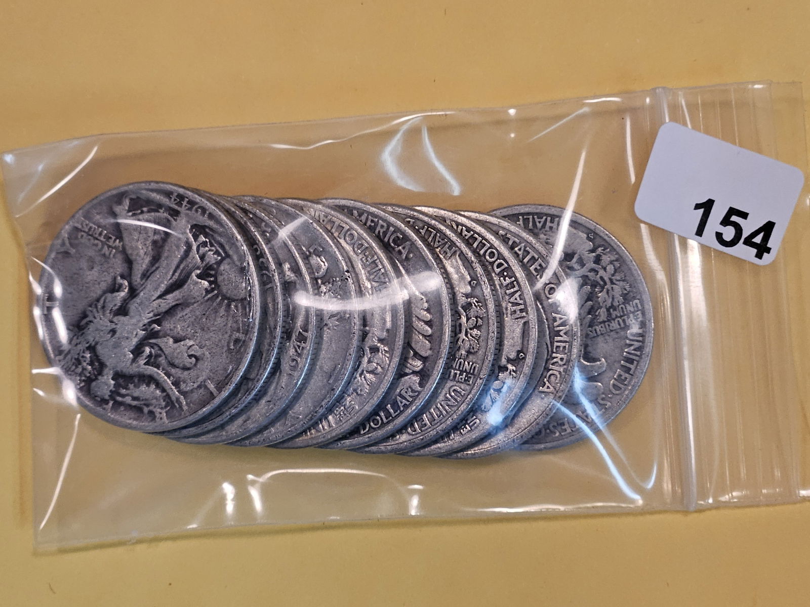 Ten mixed siver half dollars (1 of 1)
