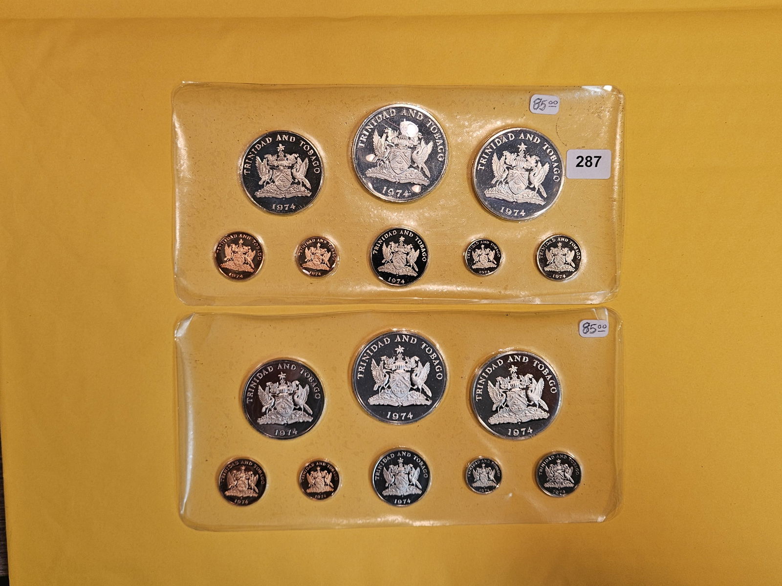 1974 and 1976 GEM Proof Deep Cameo Trinidad and Tobago Silver Coin Sets (1 of 4)