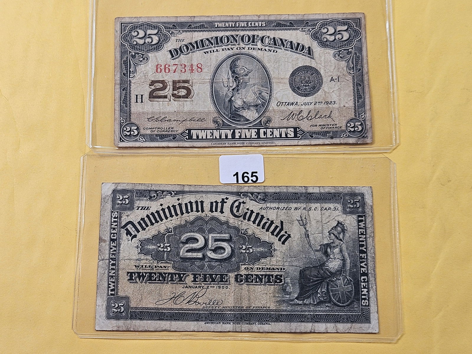 Two Canadian Twenty-five Cent Fractional Notes (1 of 4)