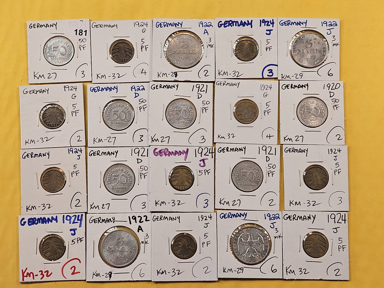Twenty Circulated- About Uncirculated World coins from Germany (1 of 6)
