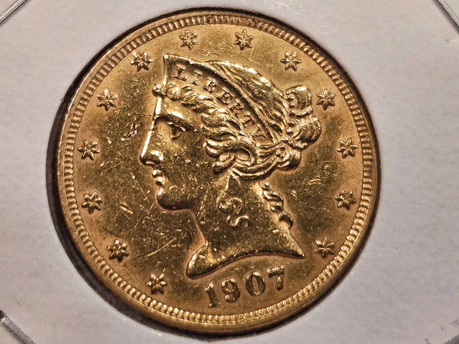 GOLD! 1907-D Gold Liberty Head Five Dollar Half-Eagle (1 of 3)