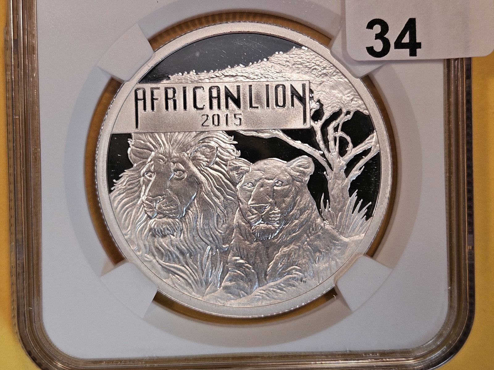PERFECT! NGC 2015 Burundi Silver 5000 Francs in Proof 70 Ultra Cameo: Perfect Grade! African Lion