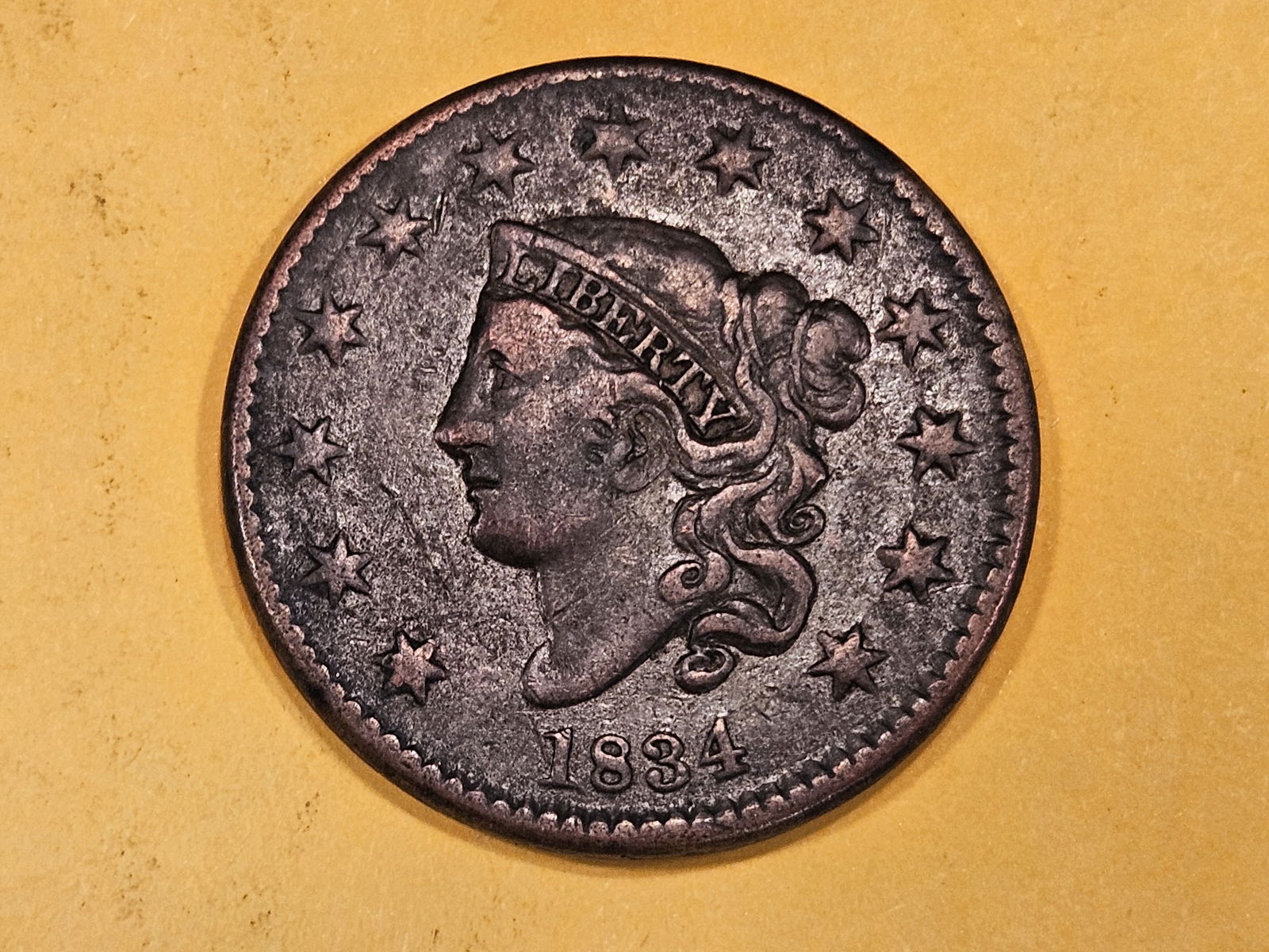 1834 Coronet Head Large Cent in Very Fine plus (1 of 5)