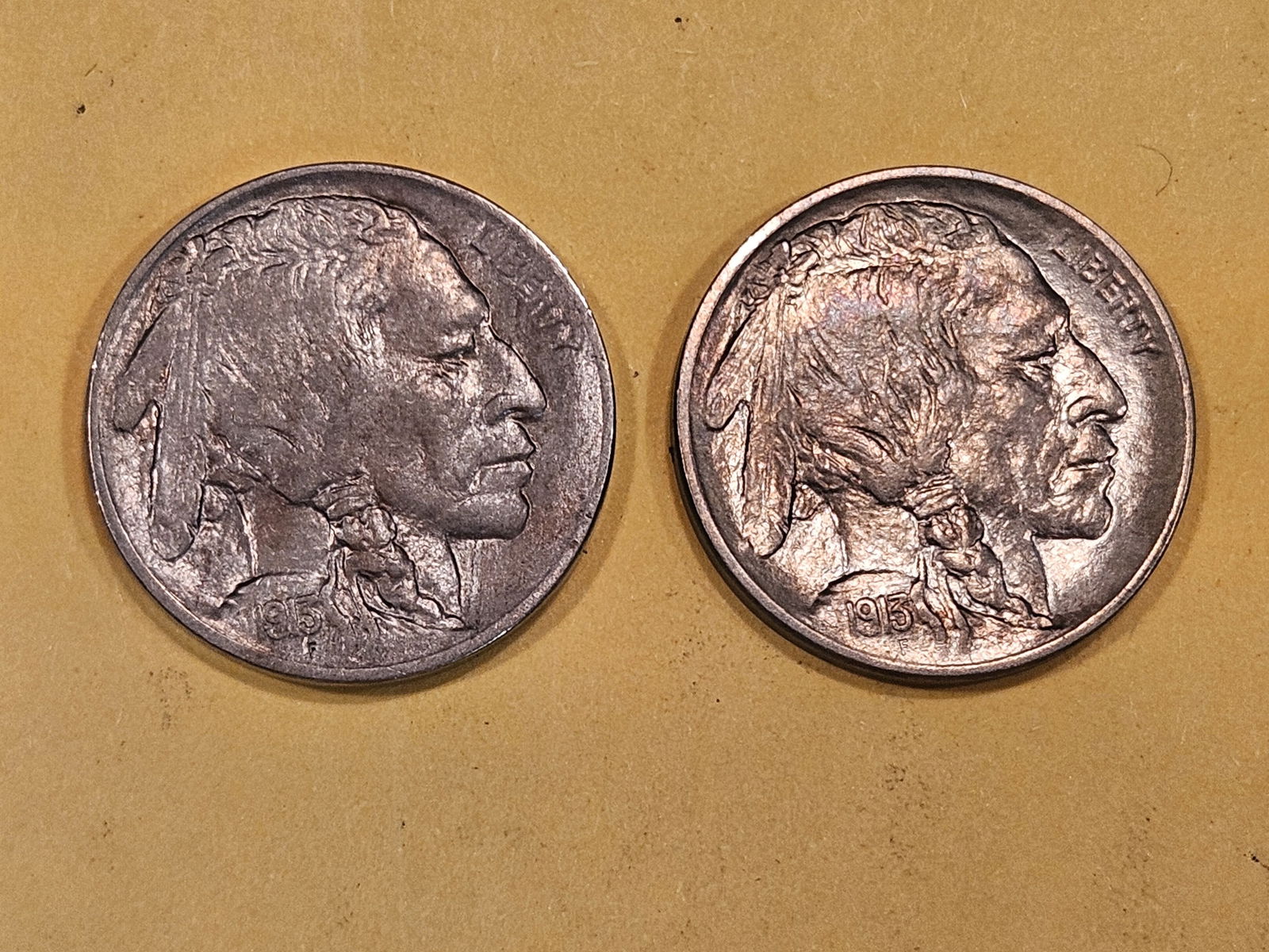 Two Buffalo Nickels in Bright About Uncirculated - 58 (1 of 5)