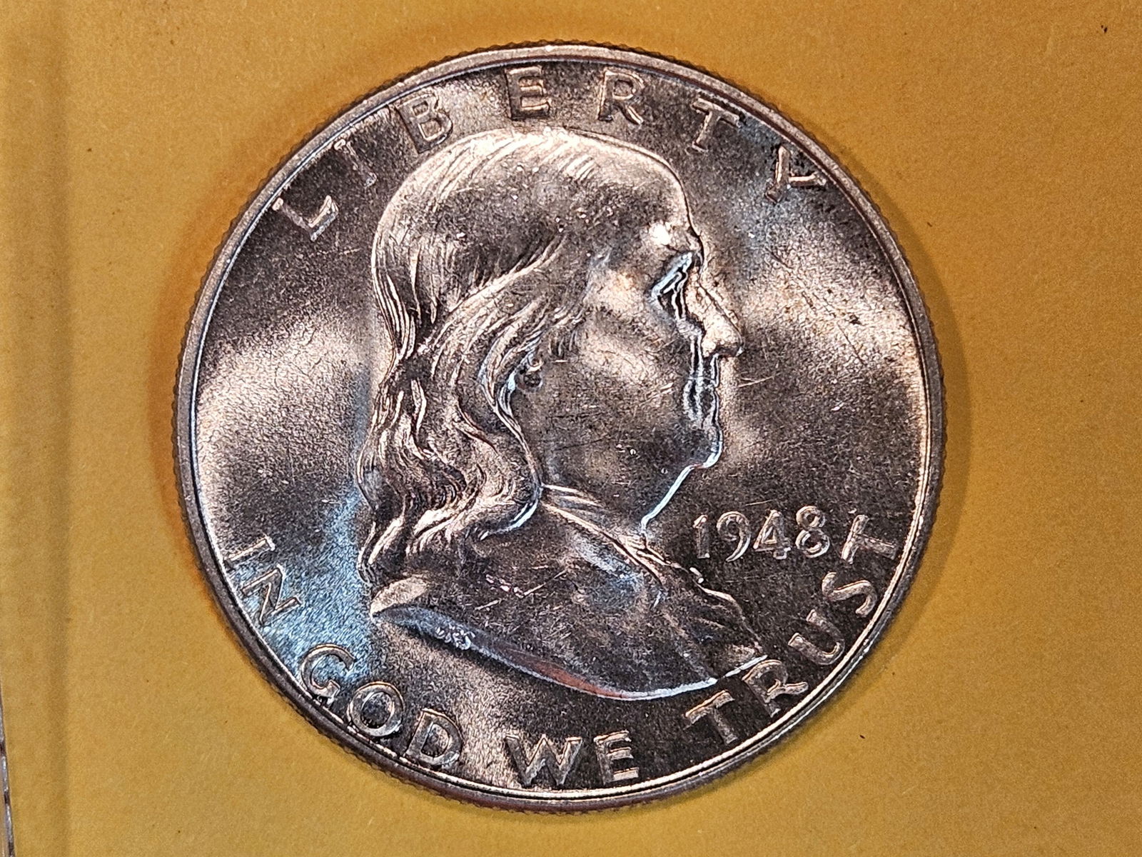 Choice Brilliant Uncirculated 1948-D Franklin half Dollar FBL (1 of 5)