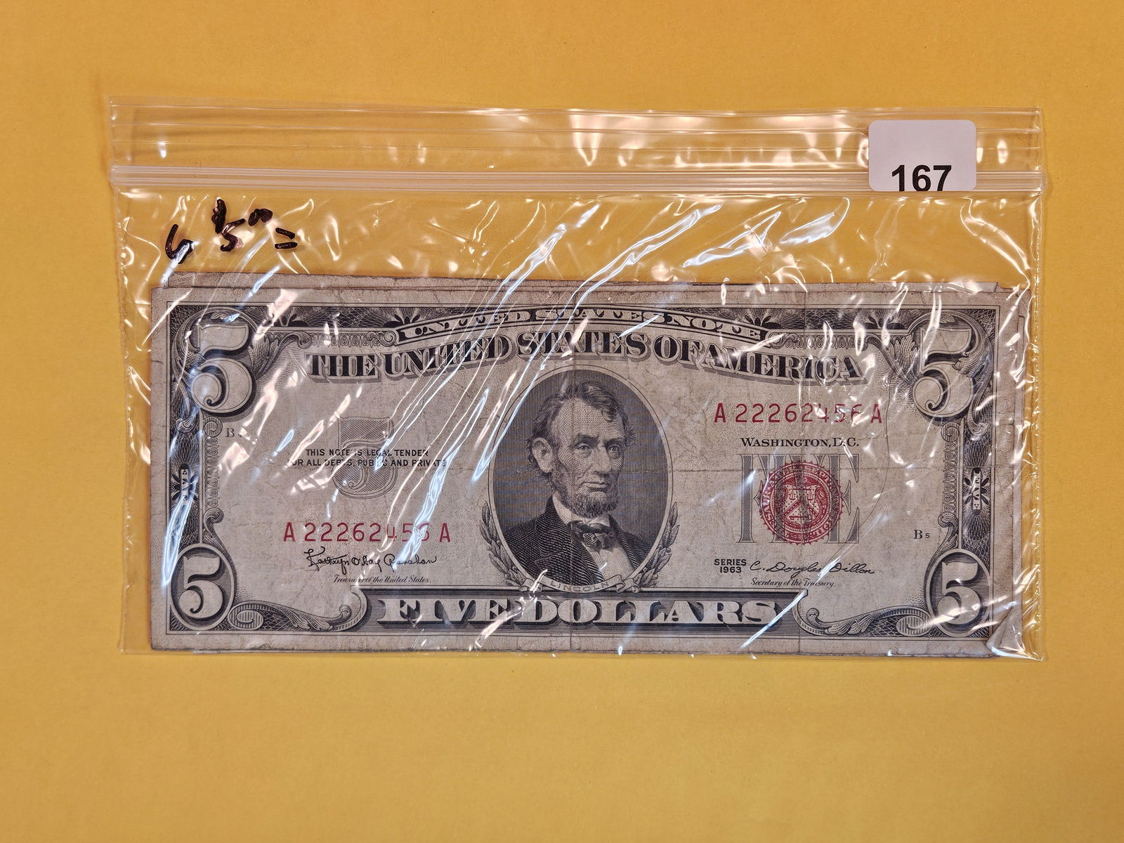 Six $5 US Notes (1 of 2)