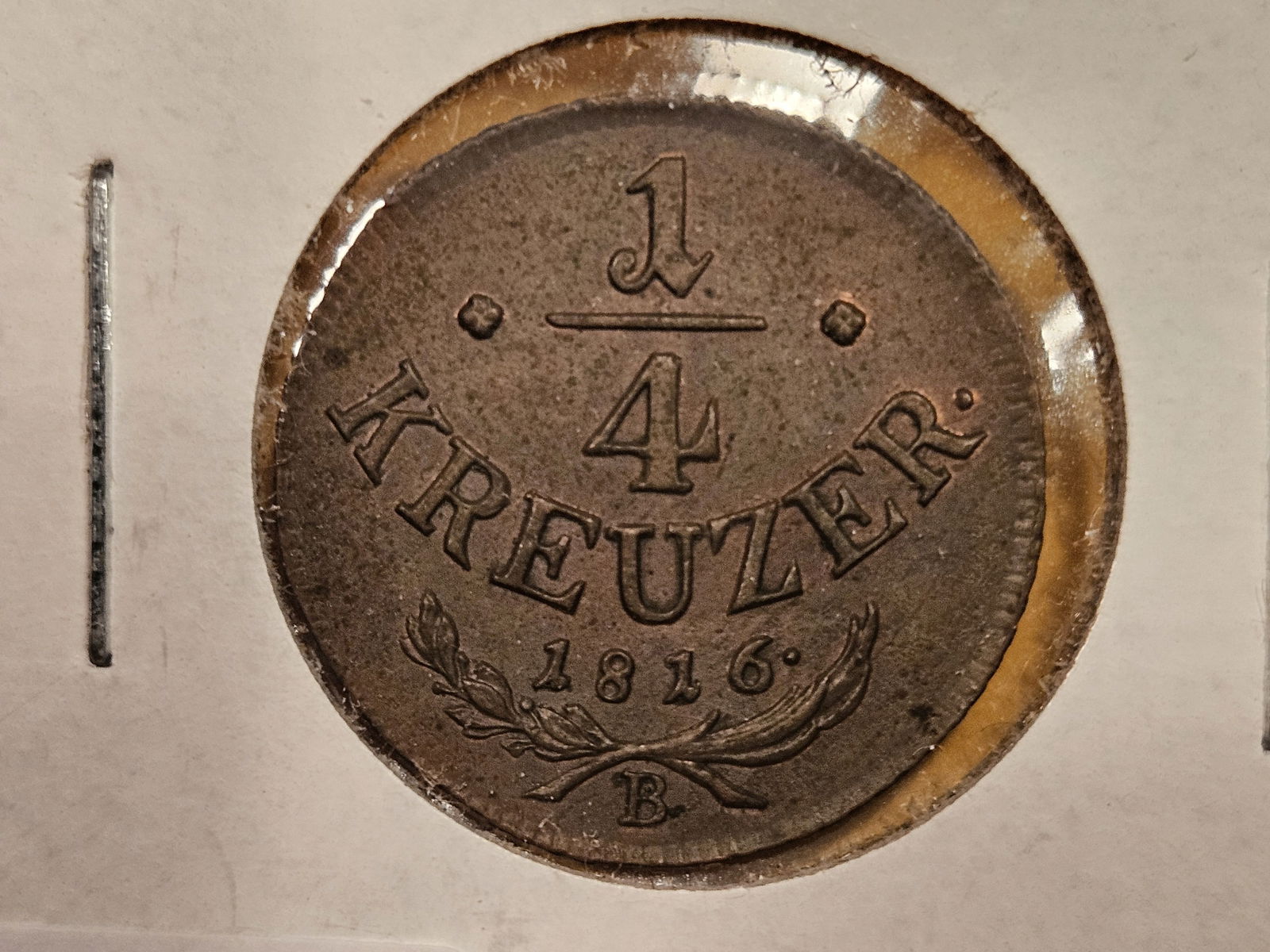 Nice Uncirculated 1816-B Austria 1/4 Kreuzer (1 of 4)