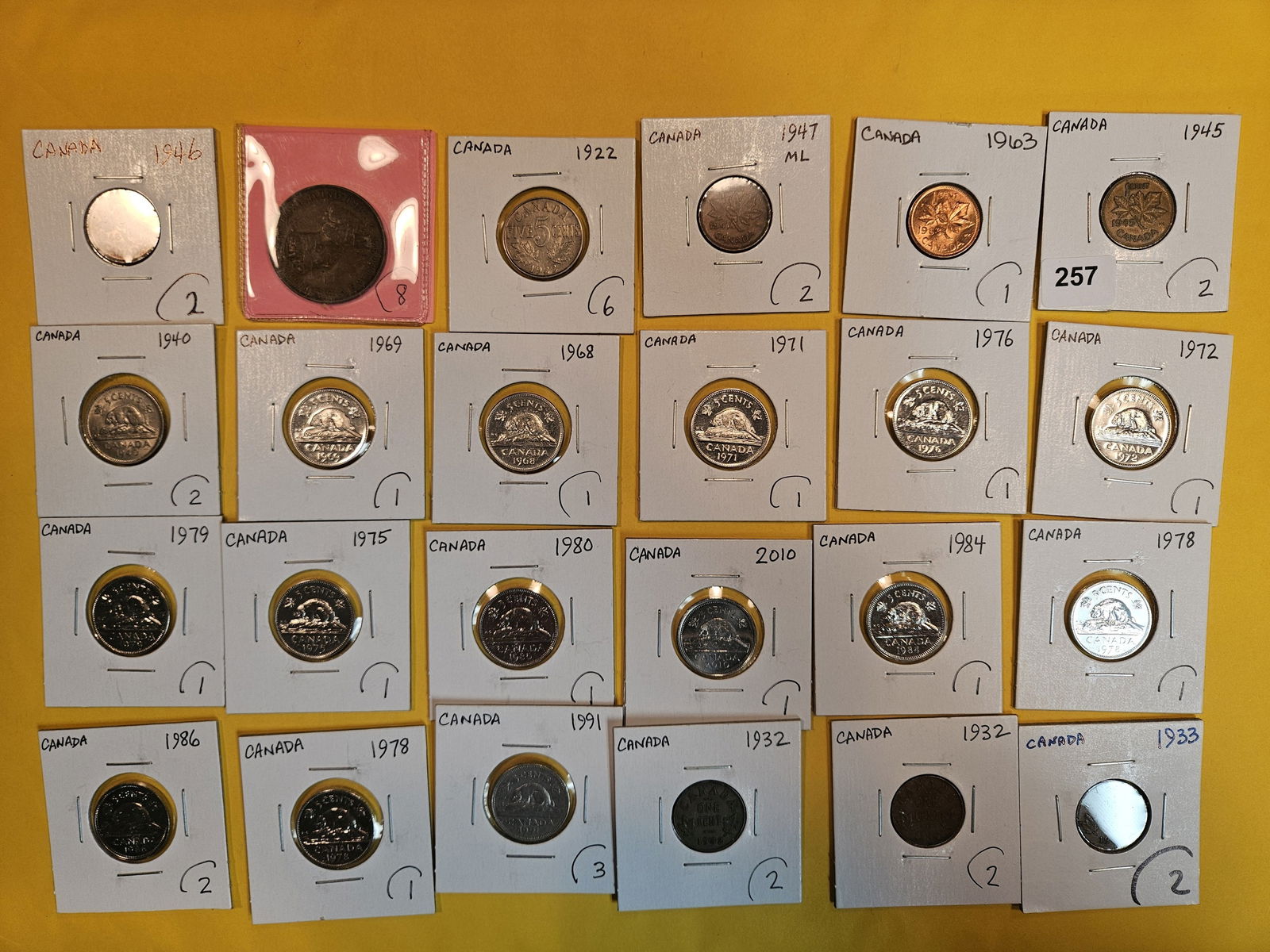 Twenty-four mixed Canadian coins (1 of 5)