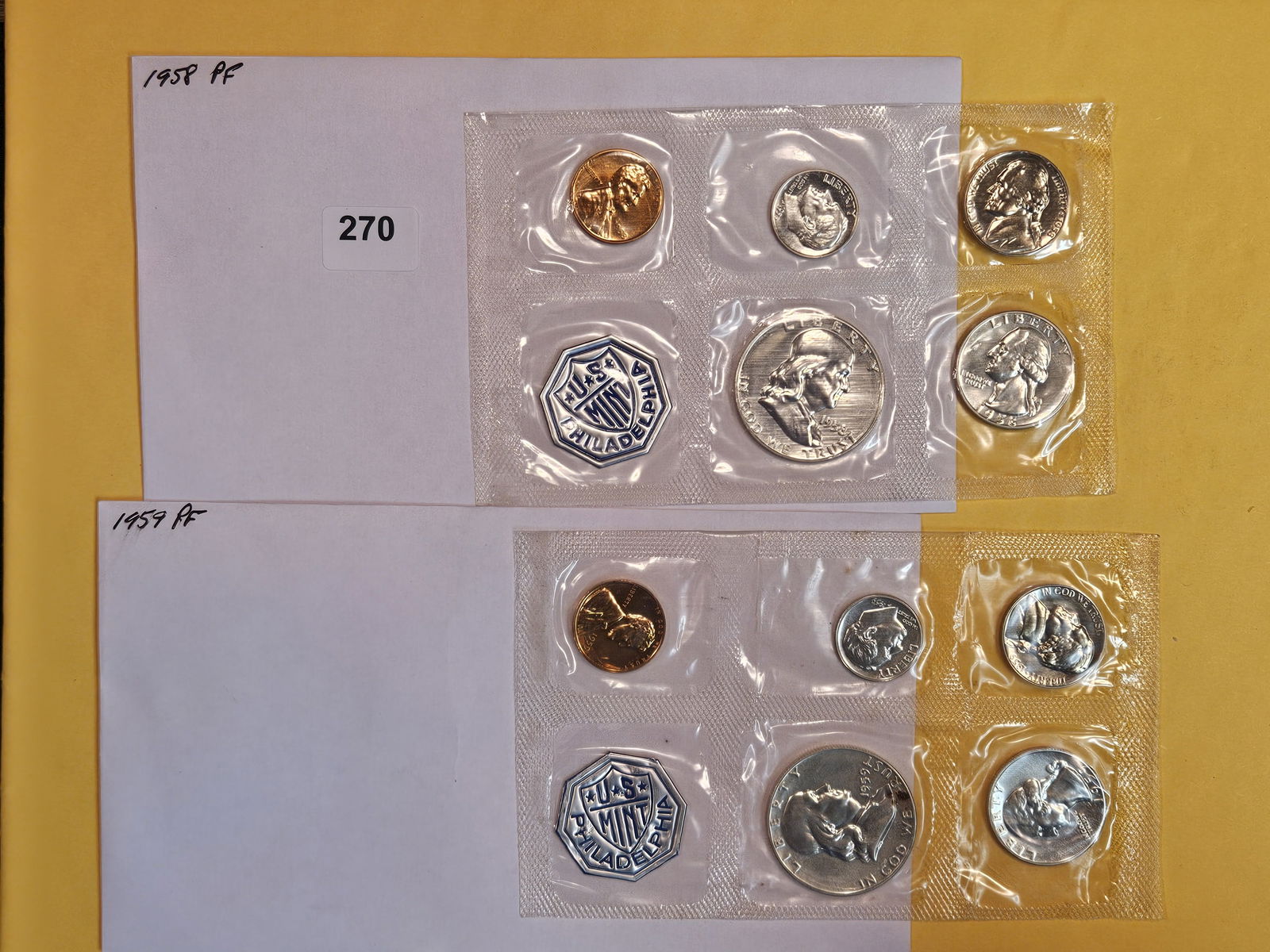 Two little better 1958 and 1959 US Silver proof Sets (1 of 4)