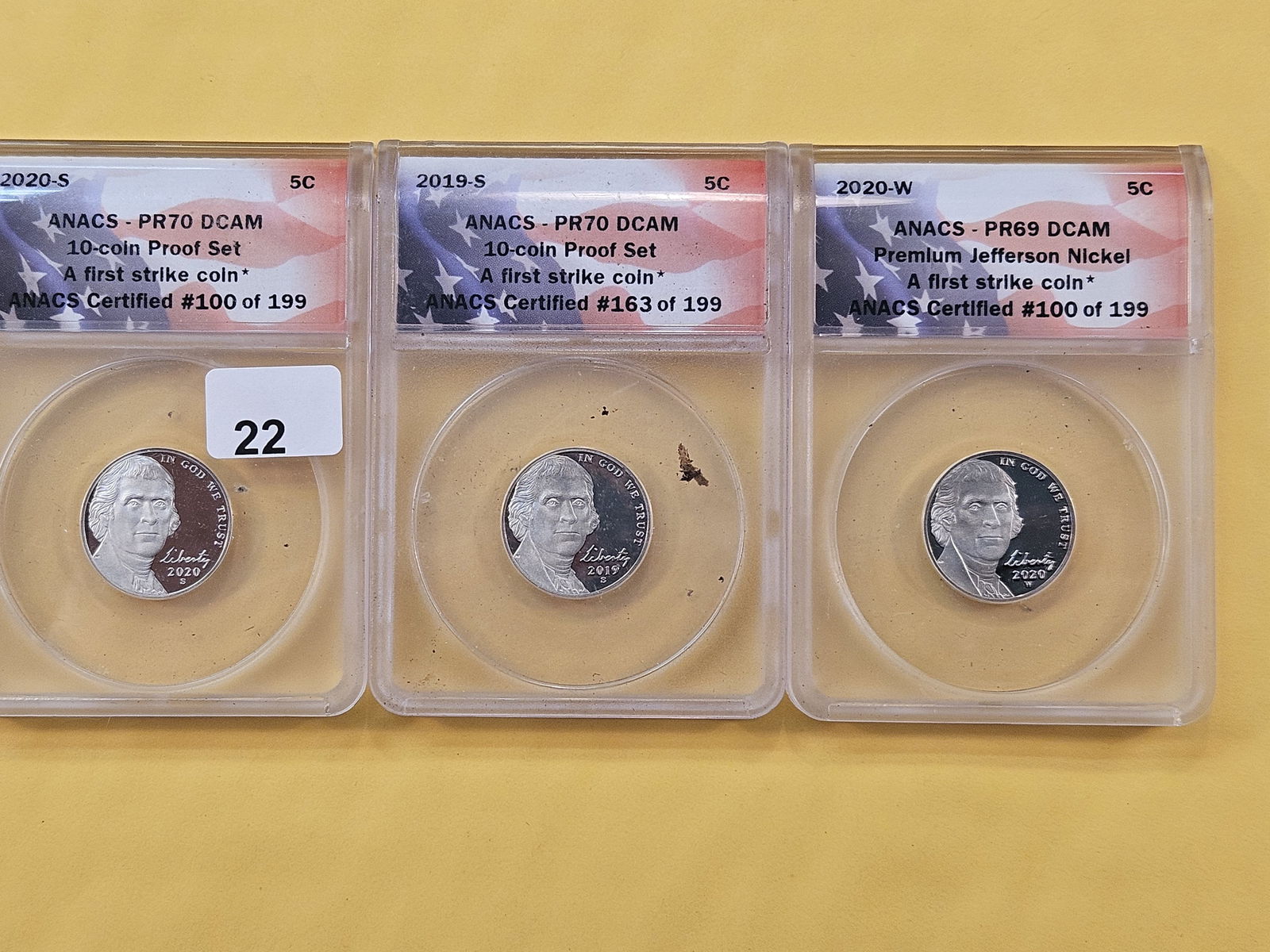 PERFECT! Two ANACS PR-70 Deep Cameo Proof Jefferson Nickels and One ANACS PR-69 Deep Cameo (1 of 5)