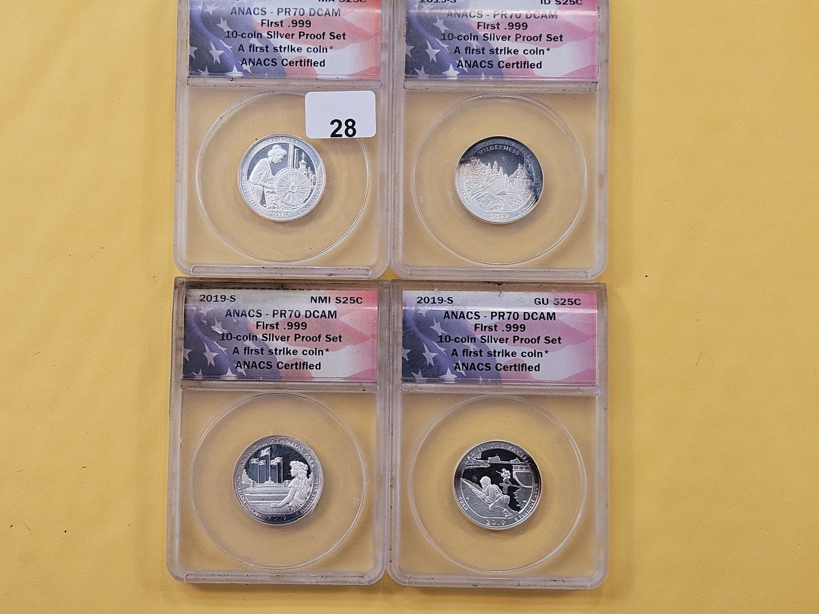 PERFECT! Four ANACS Proof 70 Deep Cameo America the Beautiful Quarters (1 of 6)