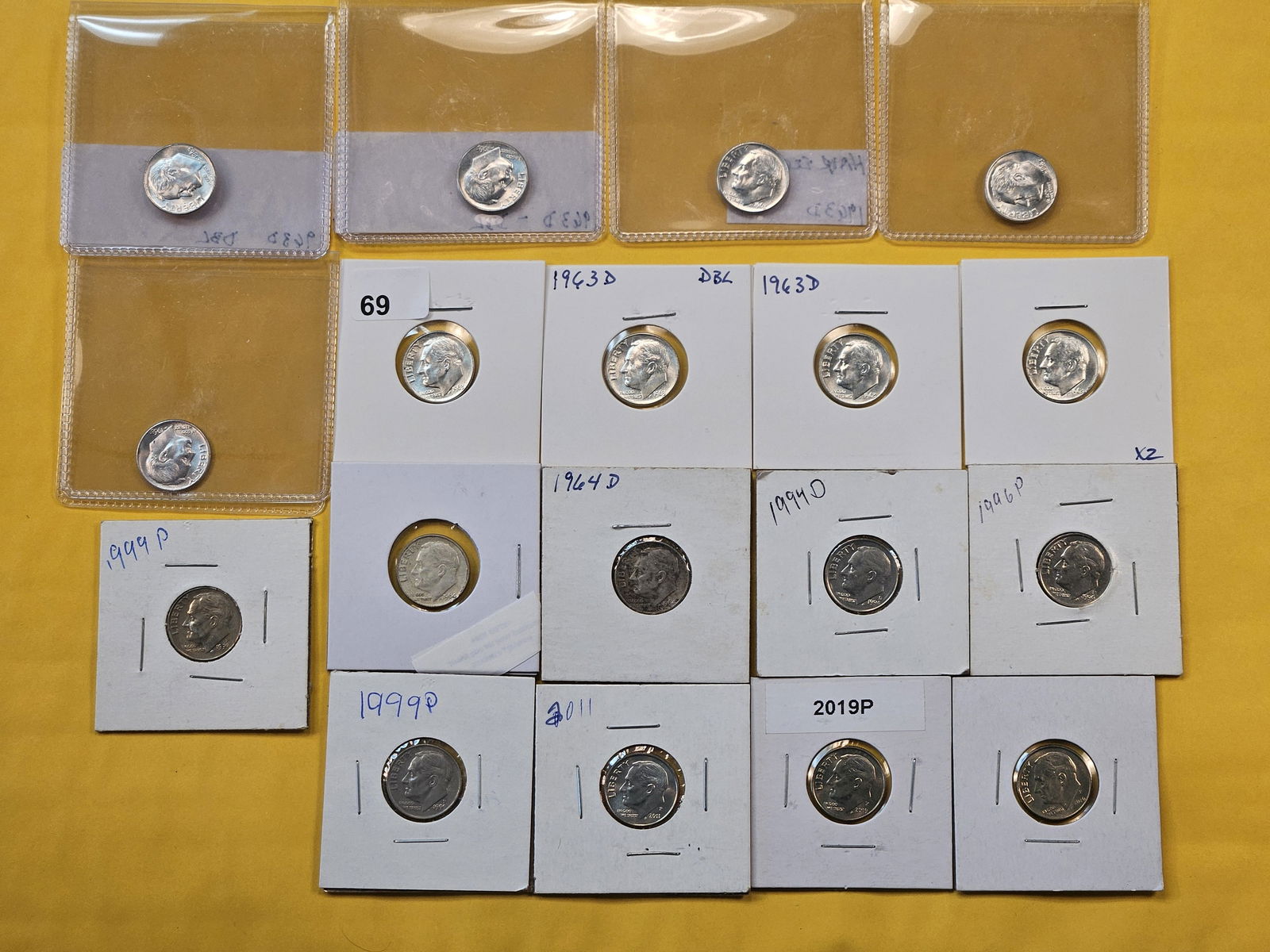 Eleven Silver and Seven Clad Roosevelt Dimes (1 of 6)