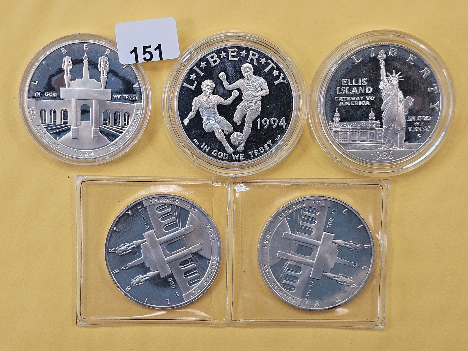 Five Commemorative Proof Silver Dollars (1 of 7)