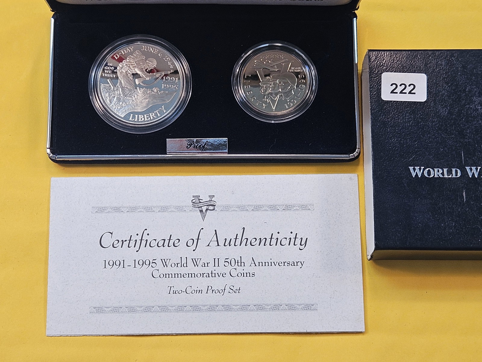 US Mint World War Two 50th Anniversary Proof Silver Coin Set (1 of 6)