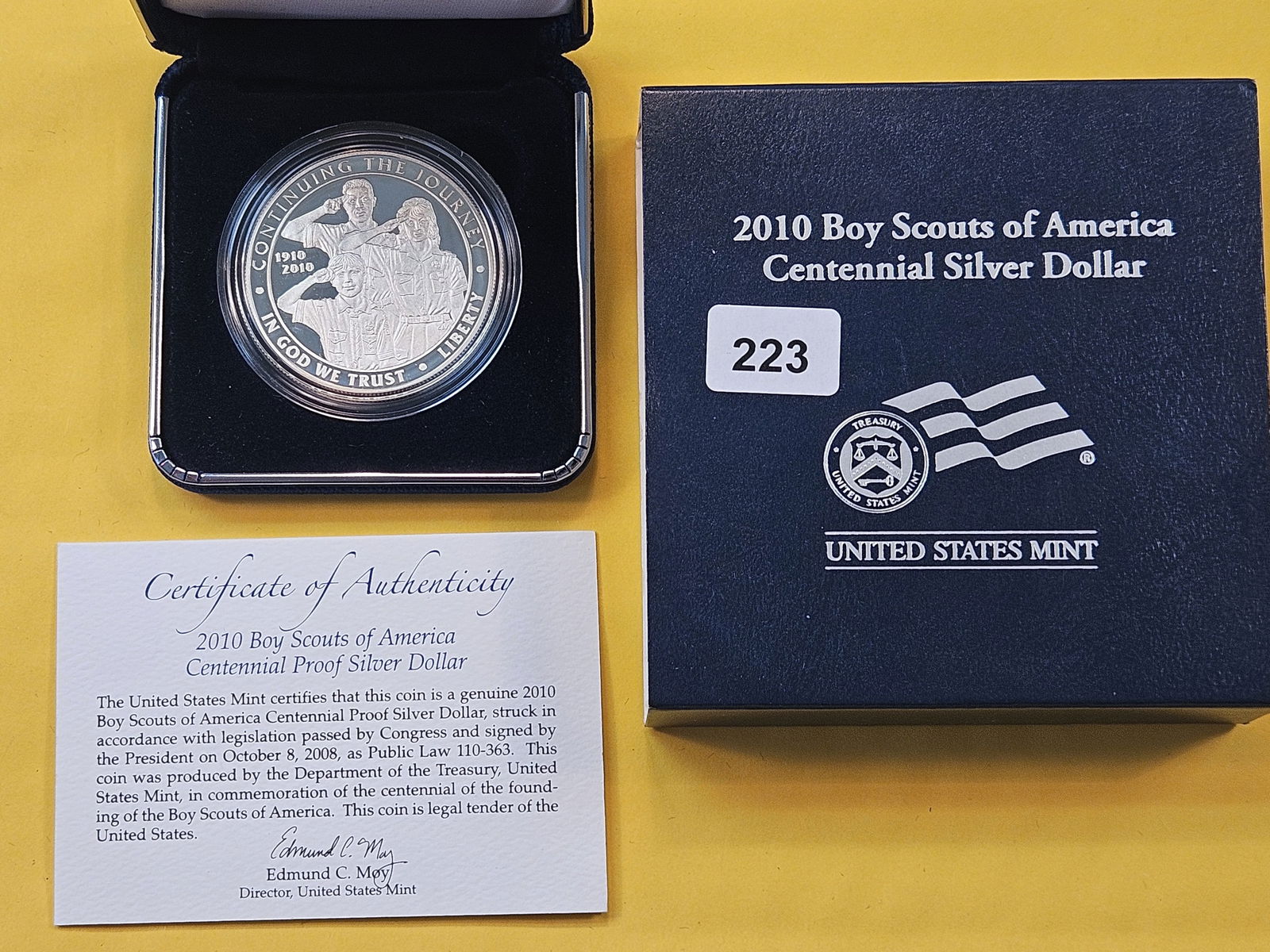 US Mint 2010 Boy Scouts of America Centennial Commemorative Proof Deep Cameo Silver Dollar (1 of 4)