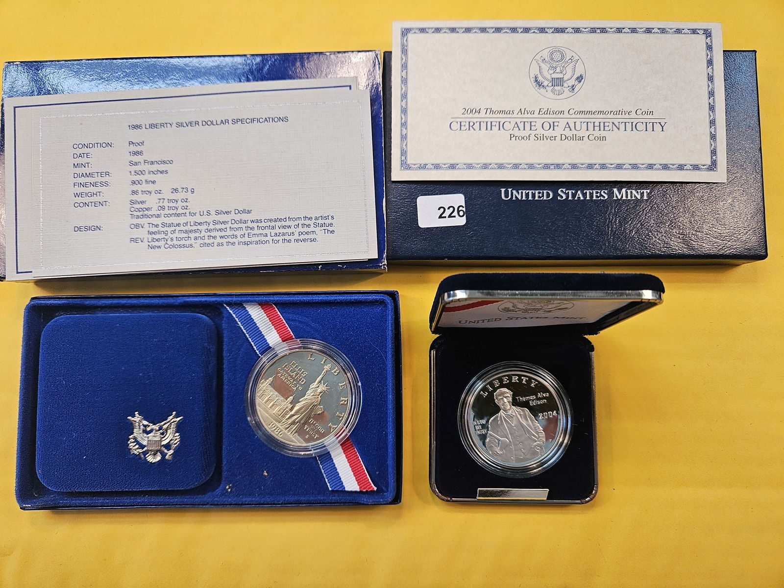 Two US Mint GEM Proof Deep Cameo Commemorative Silver Dollars (1 of 6)