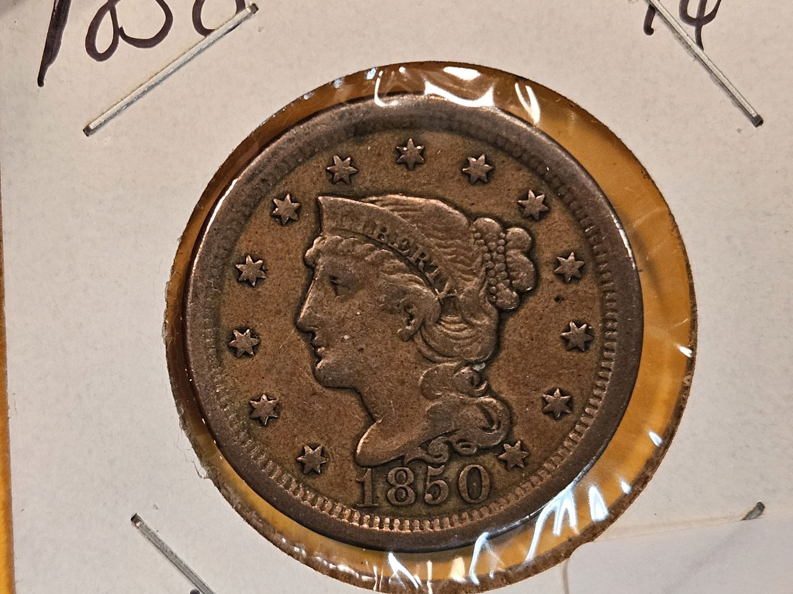 1850 Braided Hair Large Cent (1 of 3)