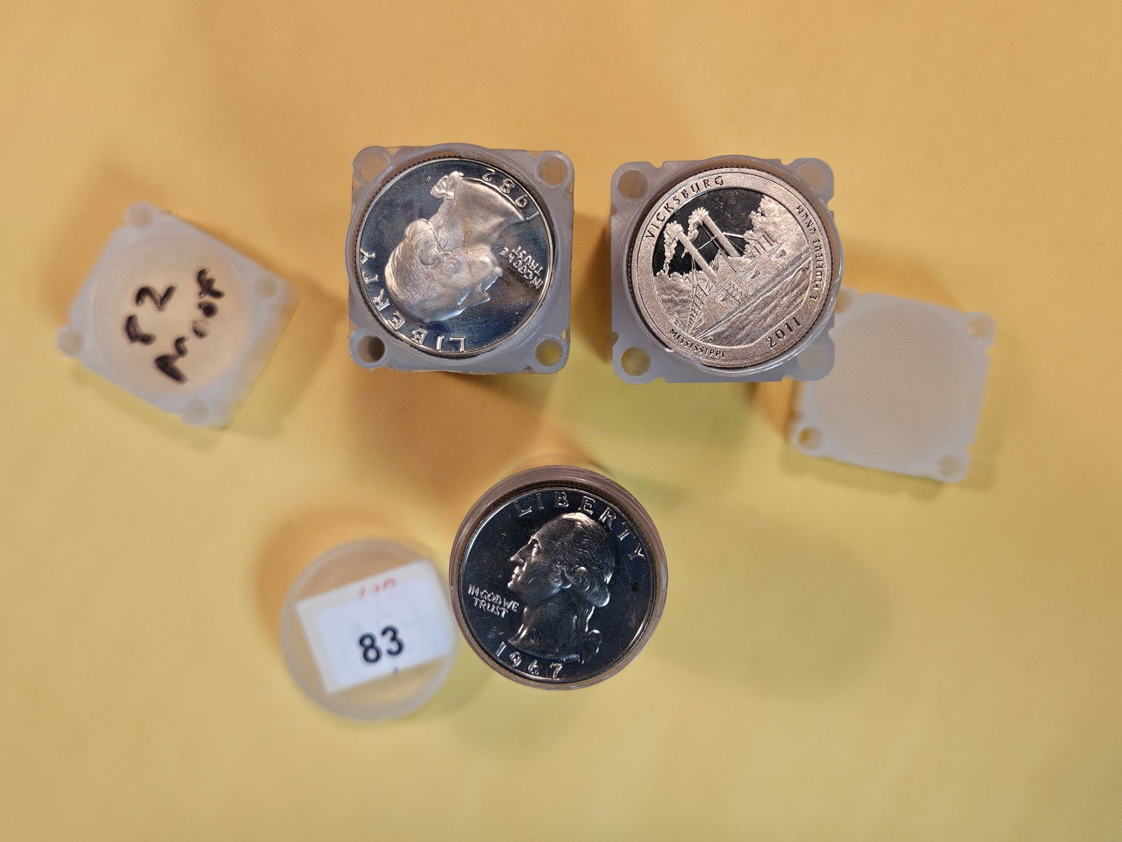 Three mixed rolls of Proof Washington Quarters (1 of 2)