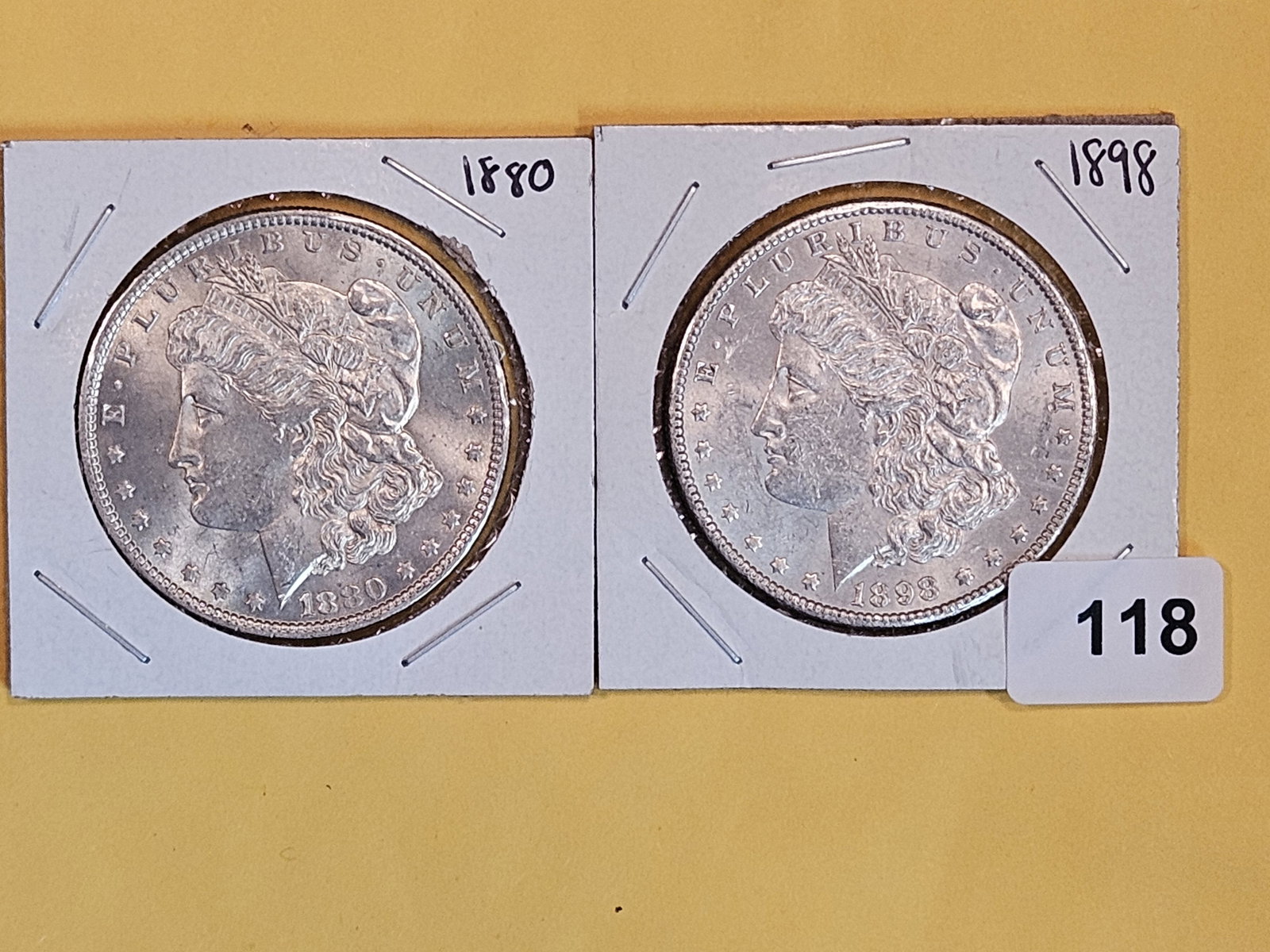 Two Brilliant About Uncirculated Plus Morgan Silver Dollars (1 of 3)