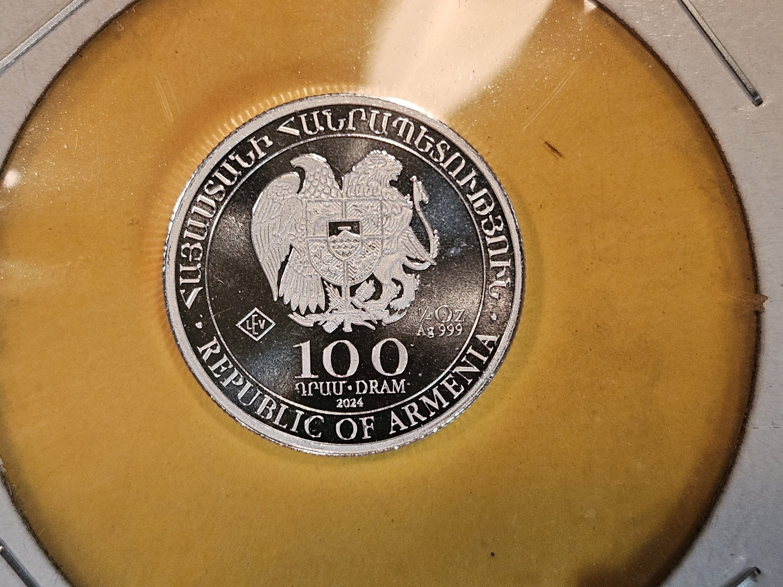 GEM Proof deep Cameo 2024 Armenia 100 Dram: Noah's Ark