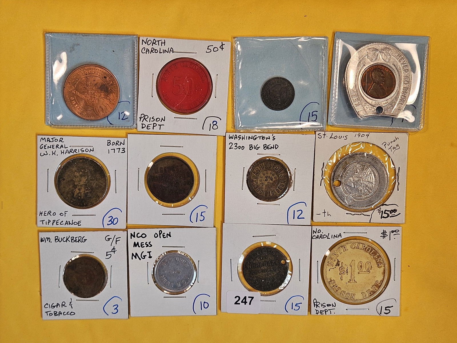 Twelve more cool pieces of exonumia: Good mix. Some older ones