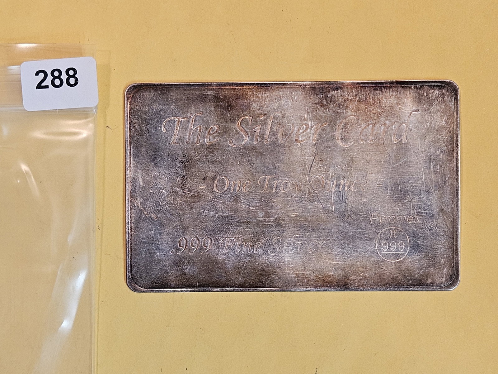 One Troy ounce .999 fine silver art bar: The Silver Card
