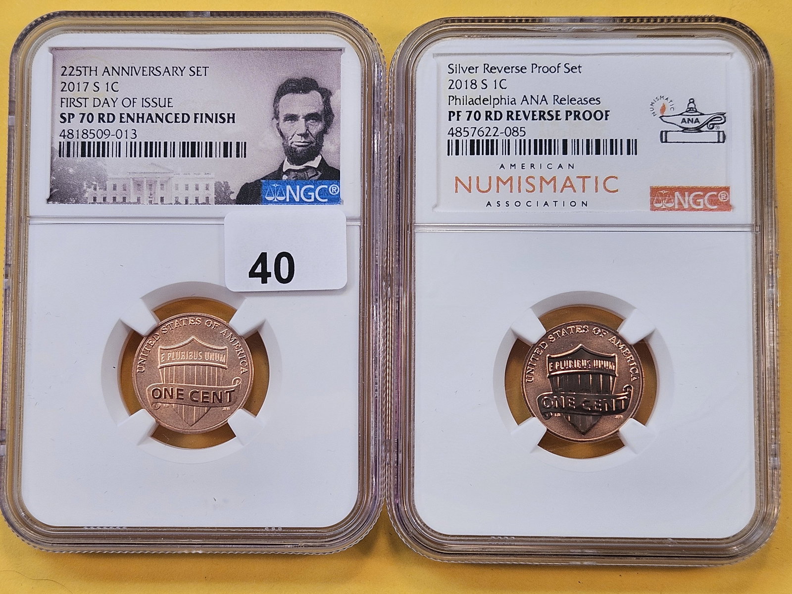 PERFECT! Two NGC Graded Lincoln Shield Cents (1 of 6)
