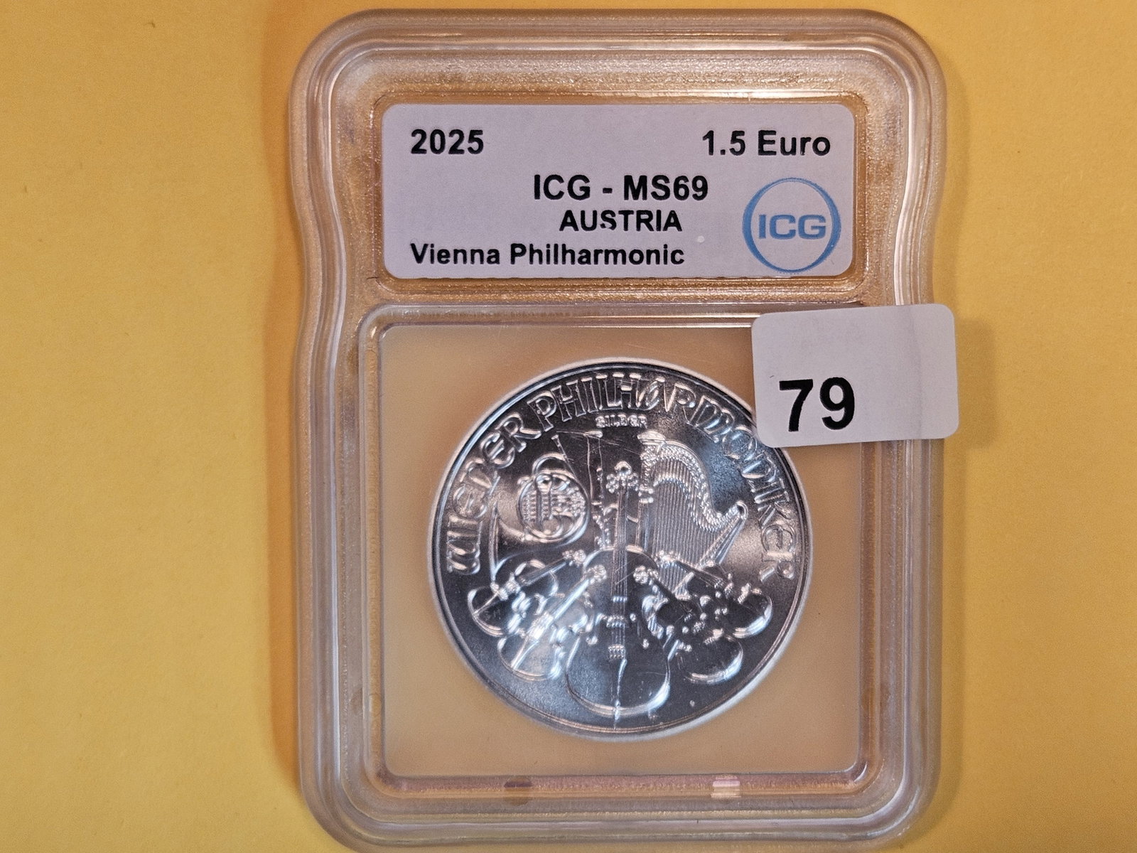 ICG 2025 Austria Silver 1.5 Euro in Mint State 69: Philharmonic
