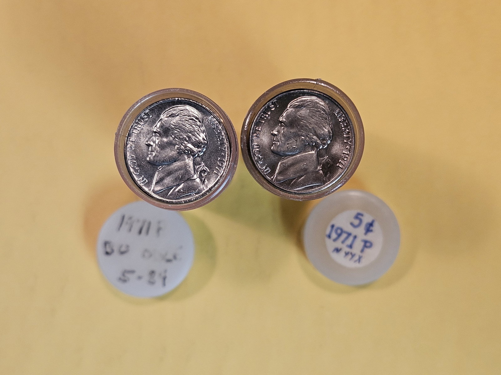Two Better Date Brilliant Uncirculated rolls of 1971 Jefferson Nickels (1 of 2)
