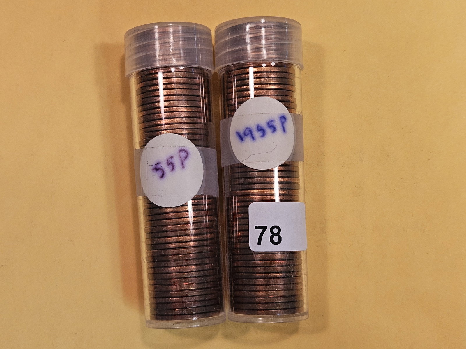 Two Brilliant Uncirculated RED Rolls of Wheat cents (1 of 2)