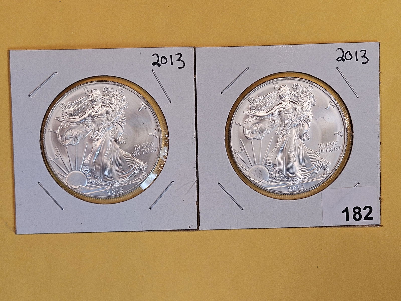 Two Brilliant Uncirculated 2013 American Silver Eagles (1 of 2)