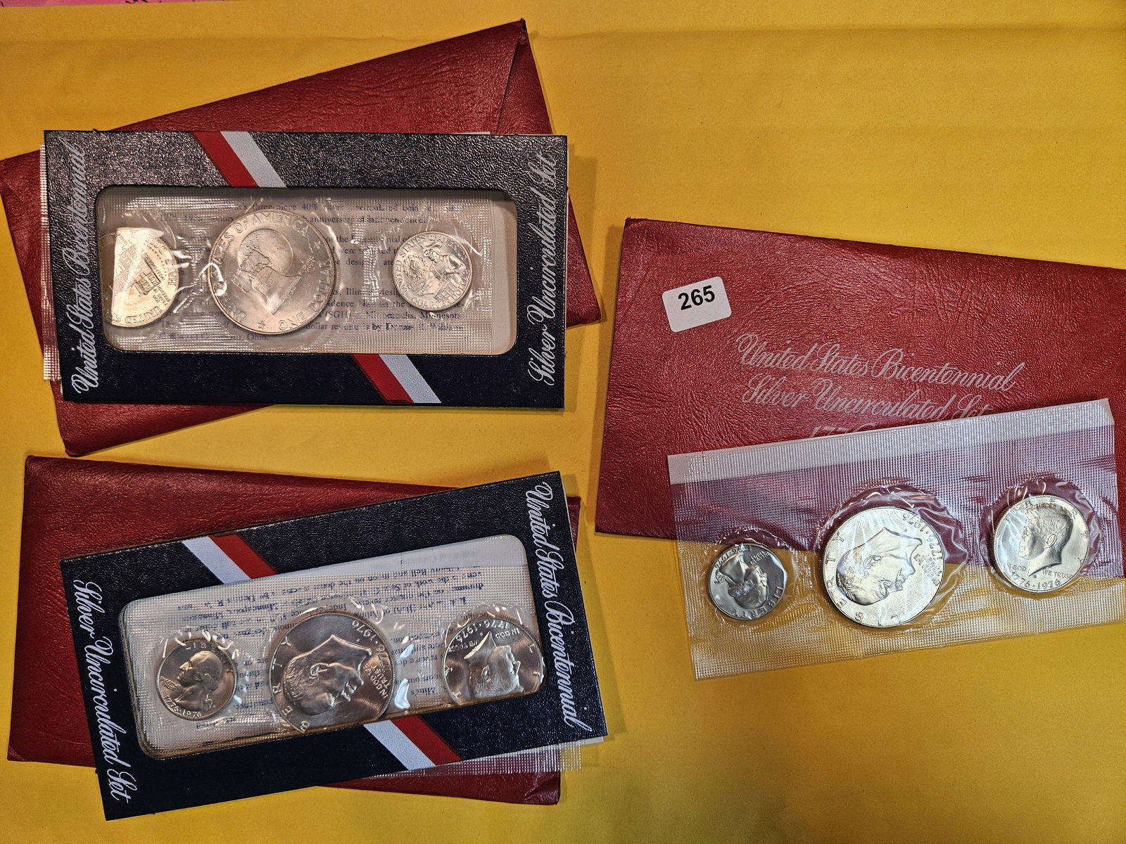 Three GEM BU 1976 Three-Coin Silver Sets (1 of 1)