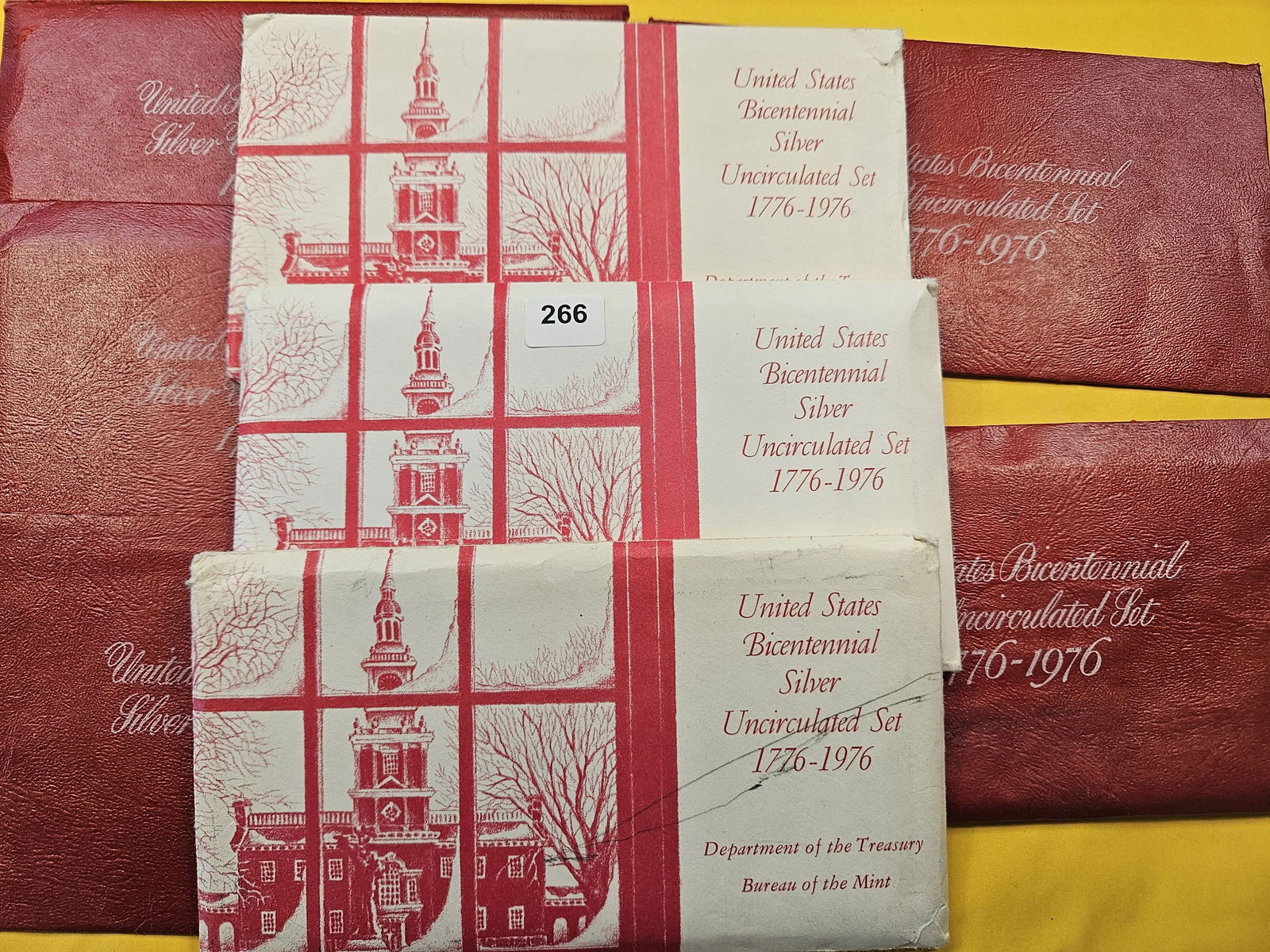 Eight US Mint Bicentennial Silver Uncirculated 3-Coin Sets (1 of 6)