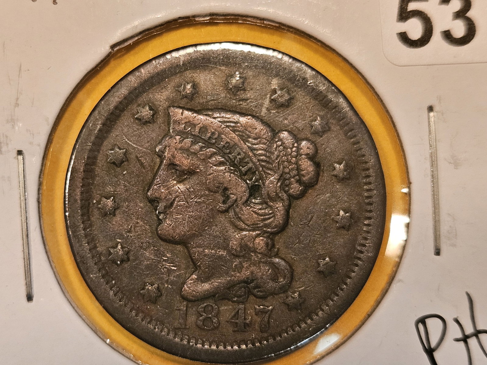 1847 Braided Hair Large Cent (1 of 4)