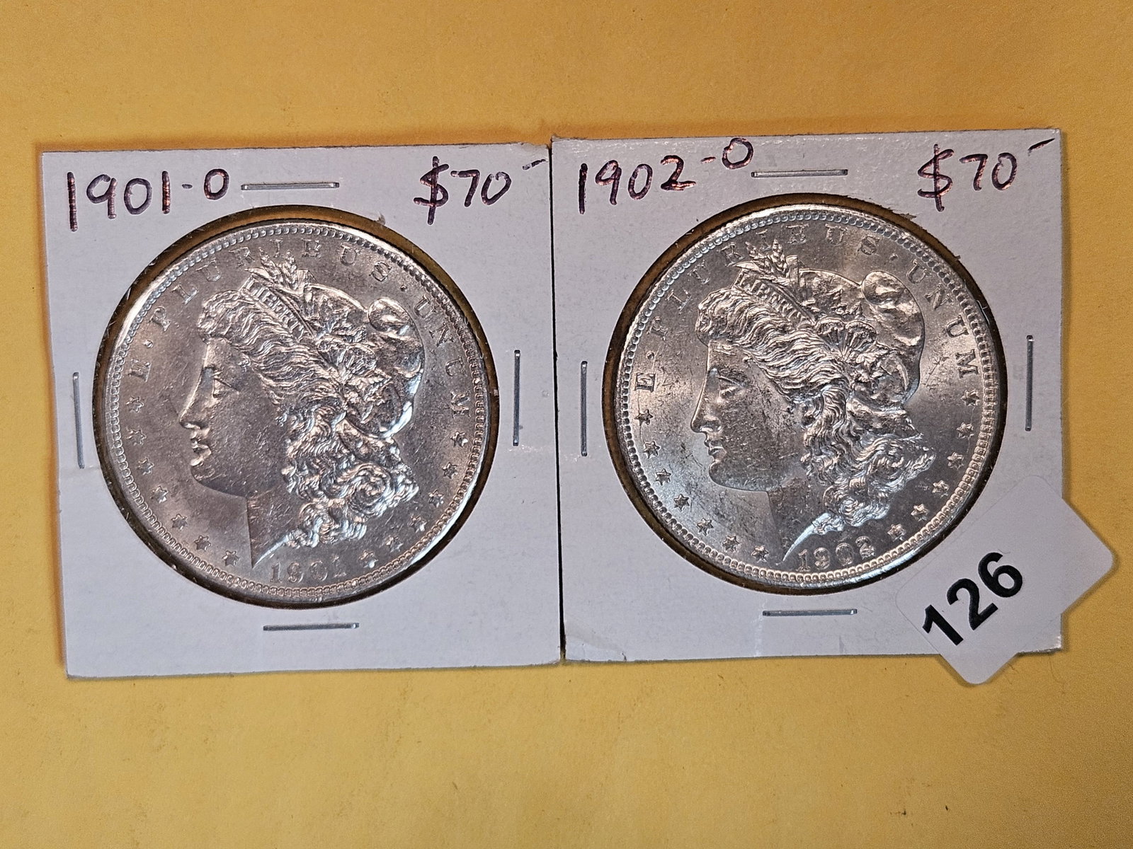 Two Brilliant About Uncirculated plus Morgan Silver Dollars (1 of 4)