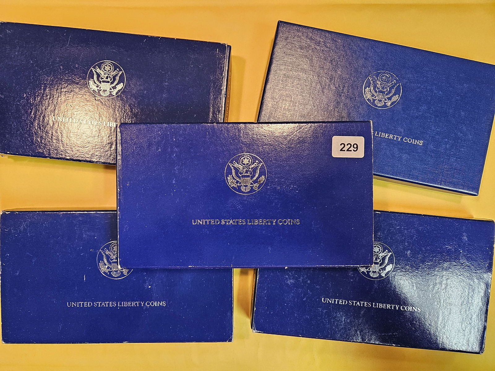 Five Liberty Coins US Proof Sets: Five silver Commemorative dollars