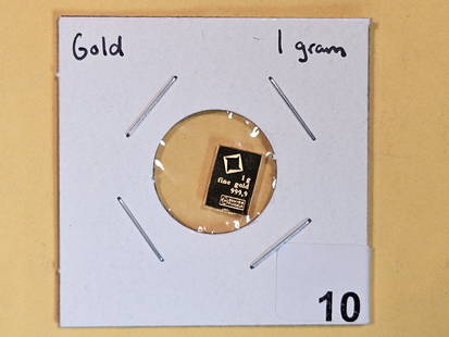 GOLD! Valcambi One Gram .9999 fine gold bar: Fractional Suisse gold