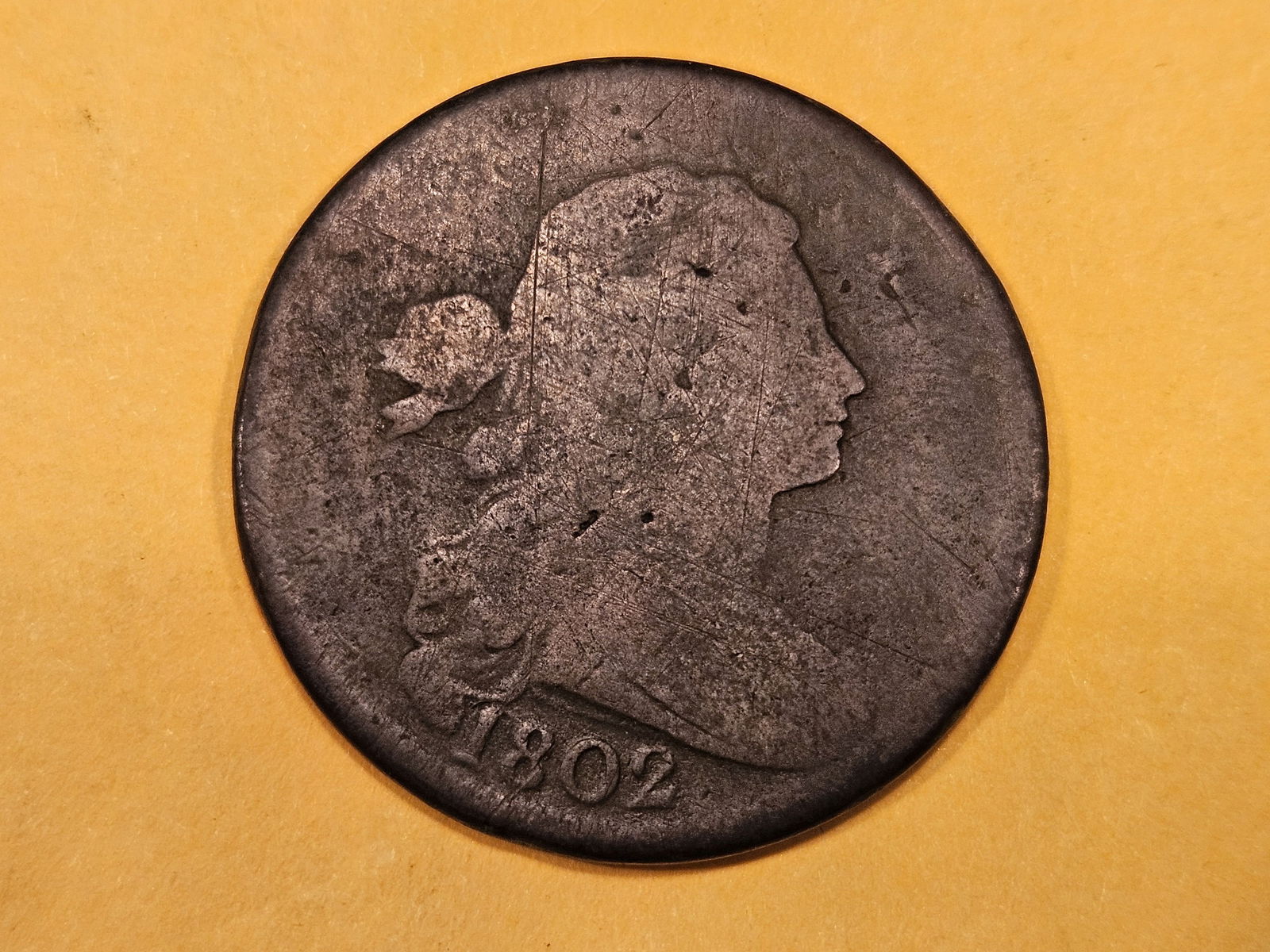 1802 Draped Bust Large Cent in Good plus (1 of 3)