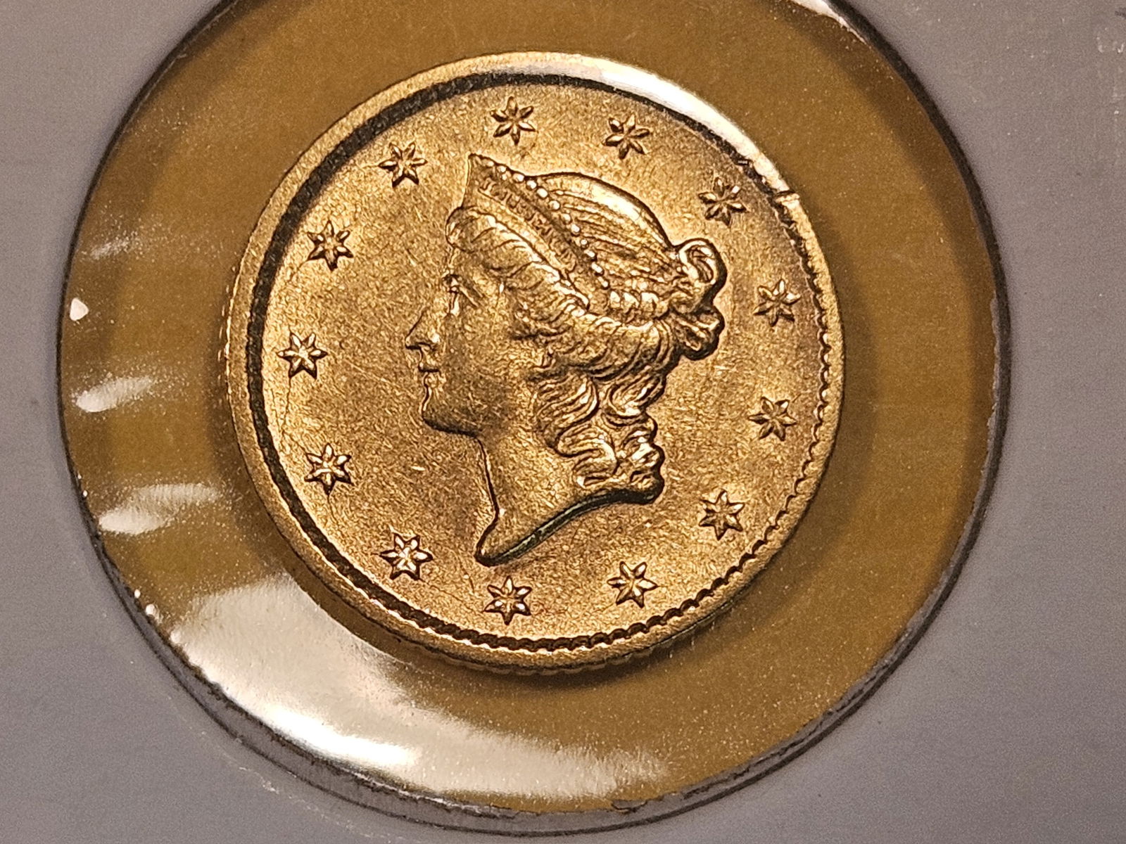 GOLD! Brilliant About Uncirculated 1853 Gold Dollar (1 of 4)