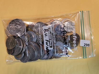 One Pound of mixed World Brilliant Uncirculated coins: From dealer. Unsearched by us