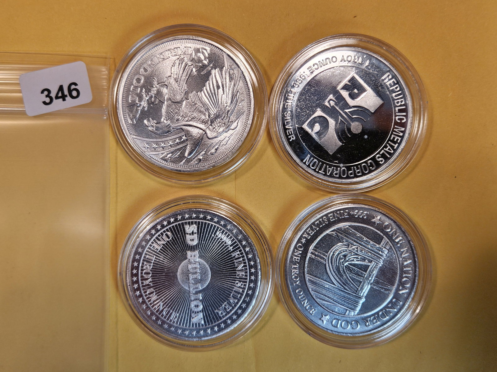 Four 1-Troy ounce .999 fine silver art rounds (1 of 2)